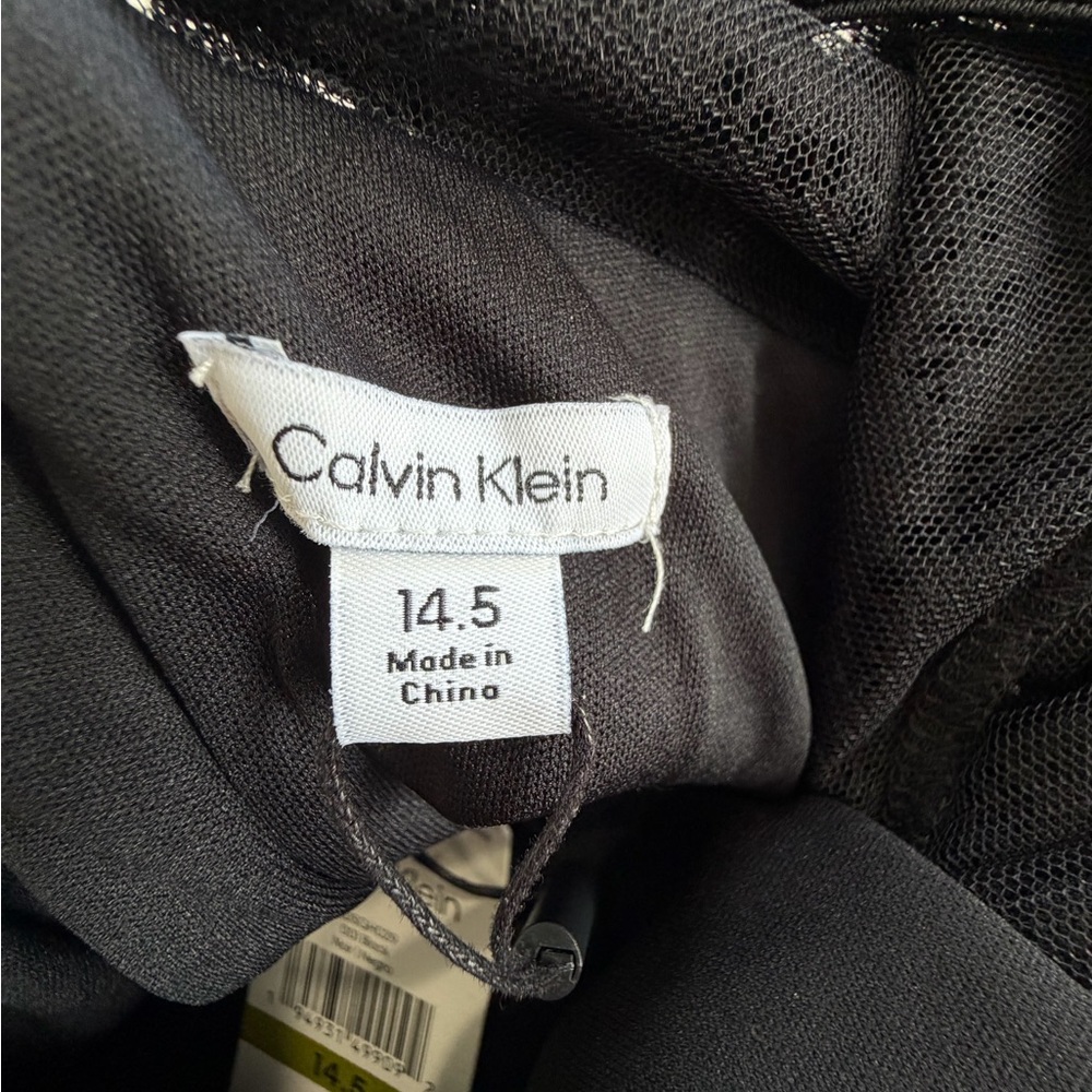 NWT Calvin Klein Girl’s Dress black satin size 14.5 - Picture 3 of 14